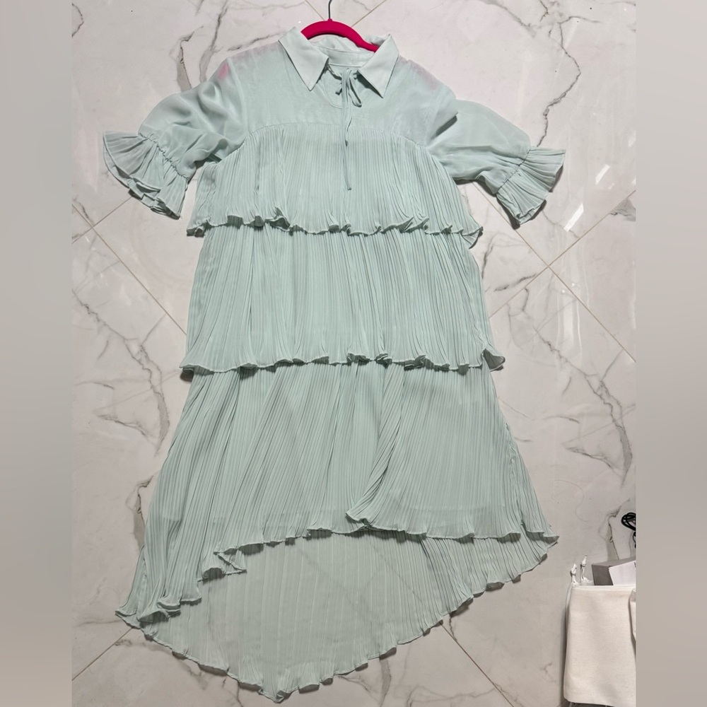 Mint Green Tiered Women’s vintage inspired tiered ruffle Dress